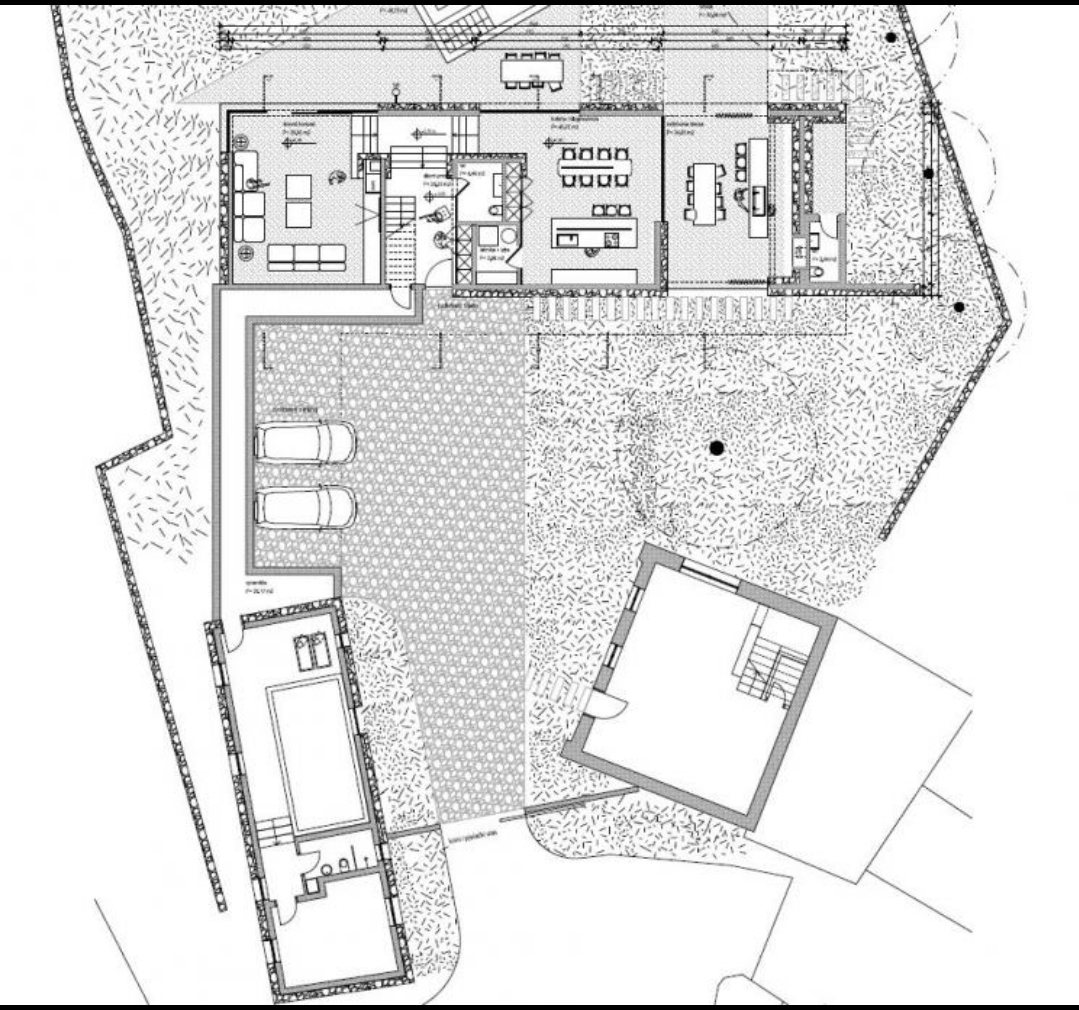 Istra, Pazin, vendita di terreno edificabile, progetto per una casa con piscina, parzialmente costruita.