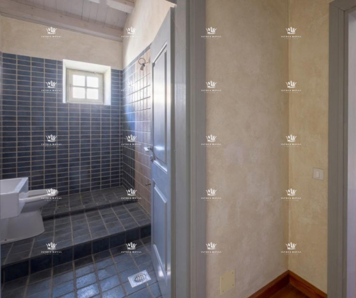 Istra, Pazin, vendita di terreno edificabile, progetto per una casa con piscina, parzialmente costruita.