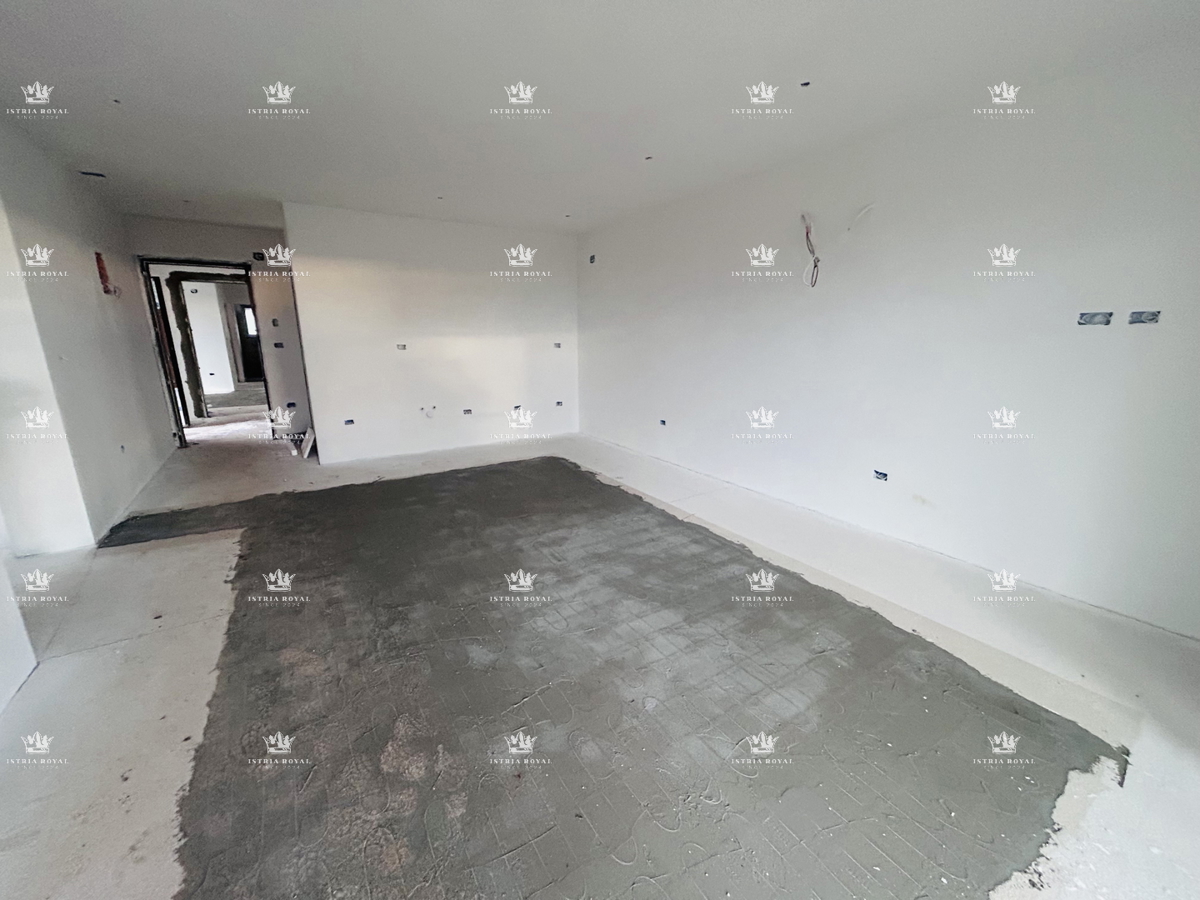 Umag, appartamento 66m2, 2 camere da letto + soggiorno, vista mare aperta, posto auto, terrazza