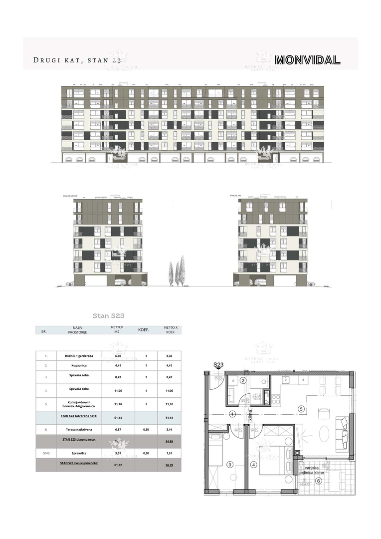 Istria, Pula, Monvidal, vendita di un moderno appartamento al 2° piano con posto auto e cantina, nuova costruzione, – "CHIAVI IN MANO".