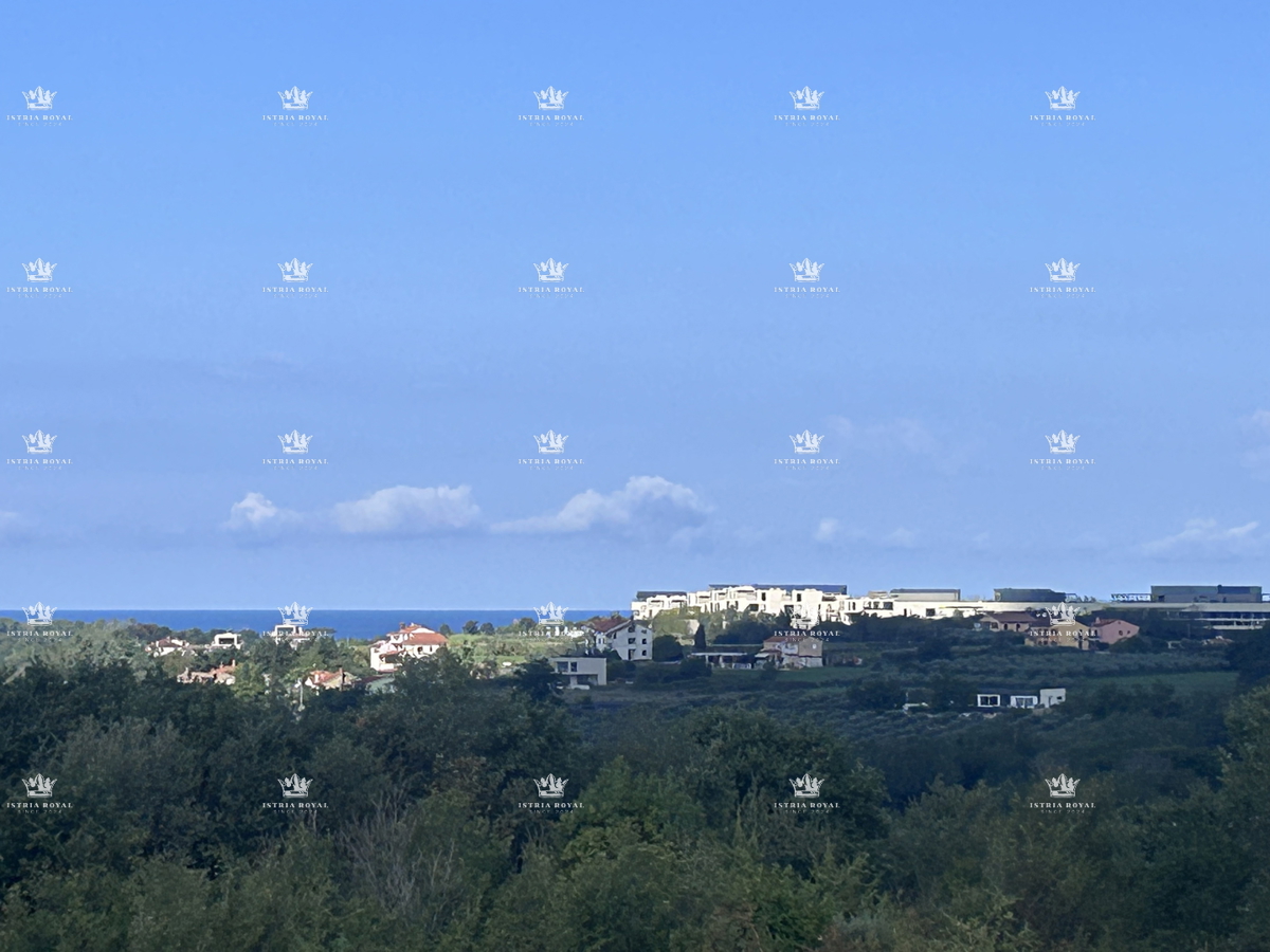 Istria, Crveni Vrh, terreno edificabile 660m2, tutte le infrastrutture, vista mare