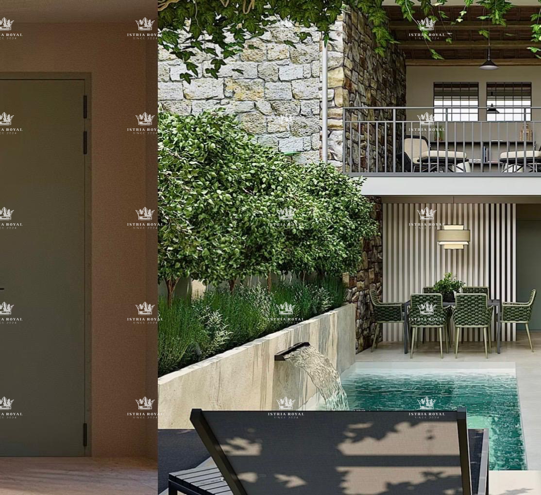 Istra, Kastelir, Rojci, casa antica istriana ristrutturata di 183 m2 con piscina, terreno di 153 m2, vista mare, cantina per vino, sauna