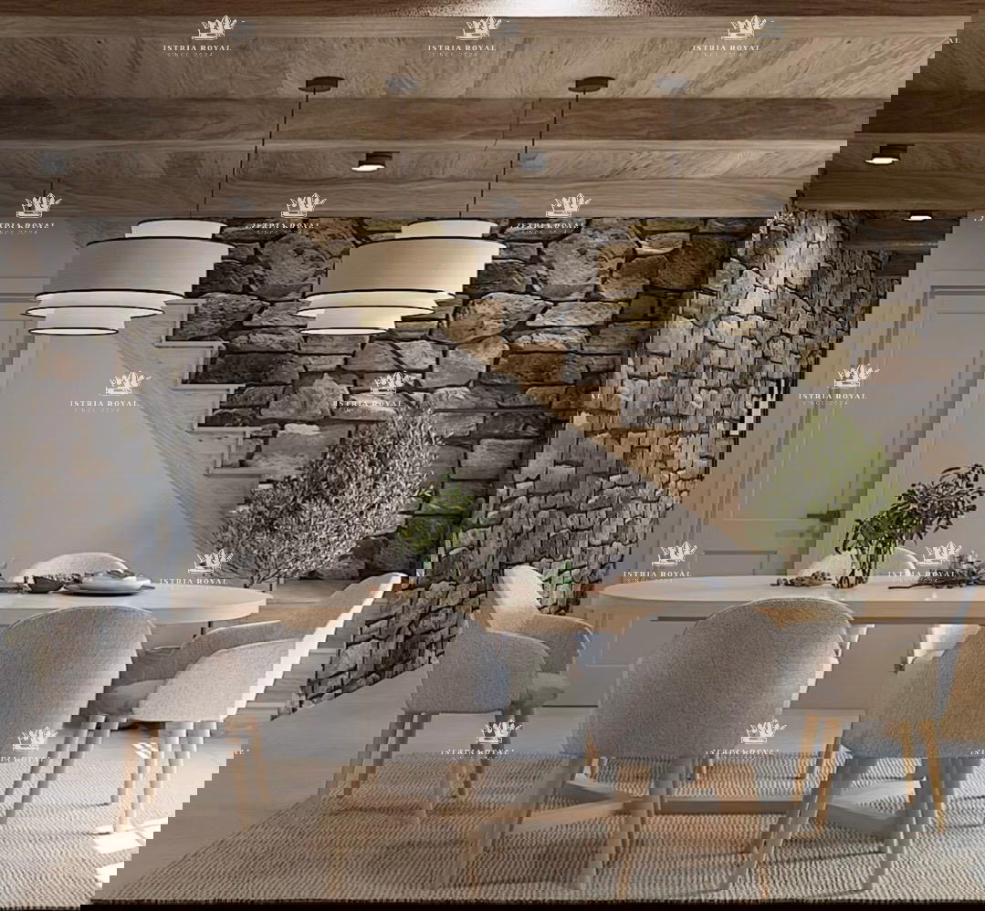 Istra, Kastelir, Rojci, casa antica istriana ristrutturata di 183 m2 con piscina, terreno di 153 m2, vista mare, cantina per vino, sauna