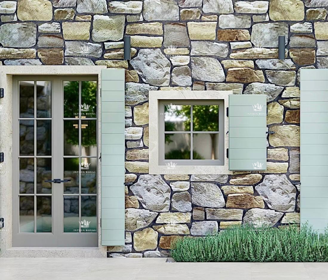 Istra, Kastelir, Rojci, casa antica istriana ristrutturata di 183 m2 con piscina, terreno di 153 m2, vista mare, cantina per vino, sauna