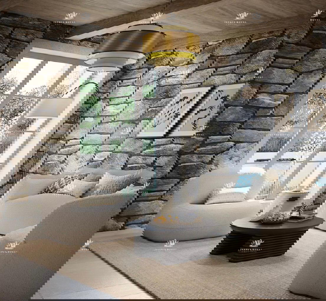 Istra, Kastelir, Rojci, casa antica istriana ristrutturata di 183 m2 con piscina, terreno di 153 m2, vista mare, cantina per vino, sauna