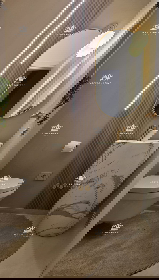 Istra, Buje, casa di lusso 384m2, vista mare e uliveto, lussuosa, sauna, cantina vini, parcheggio, 3 camere da letto + soggiorno doppio