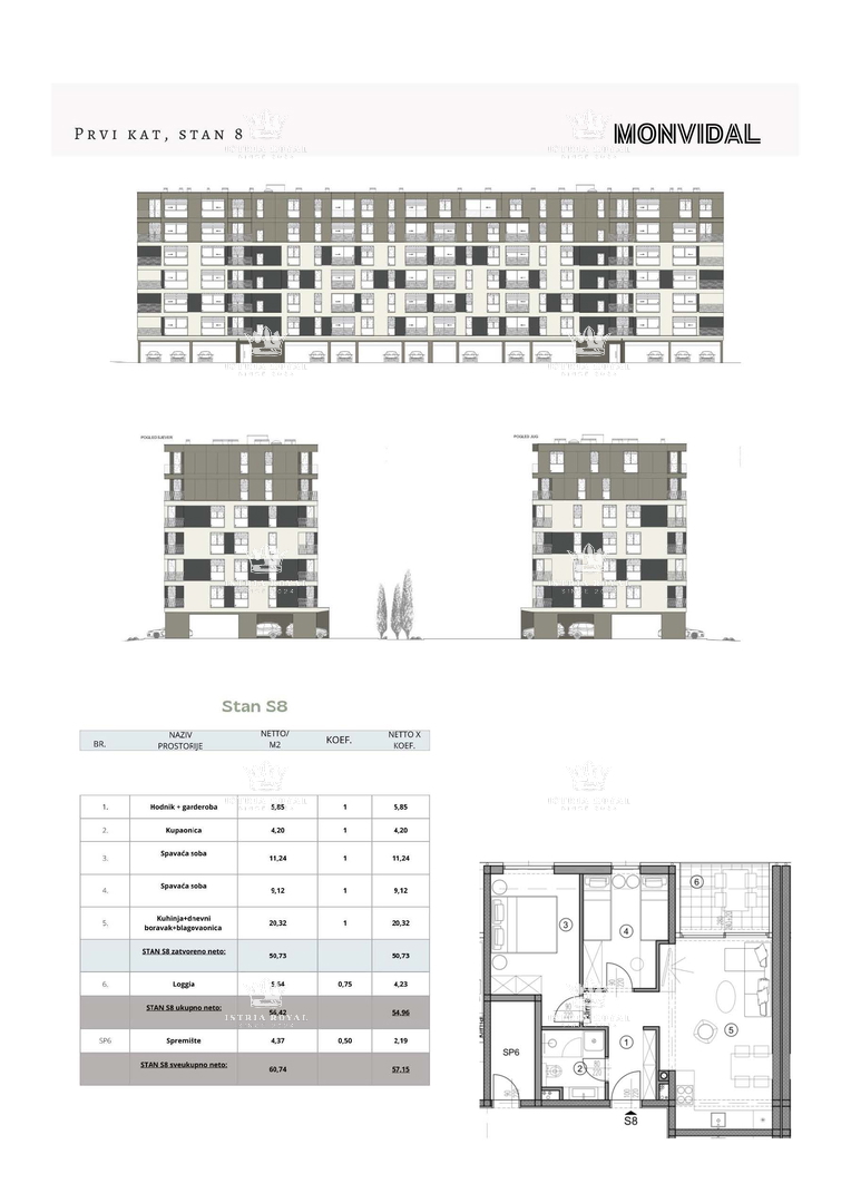 Istria, Pula, Monvidal, vendita di un moderno appartamento al primo piano con posto auto e cantina, nuova costruzione, – "CHIAVI IN MANO".