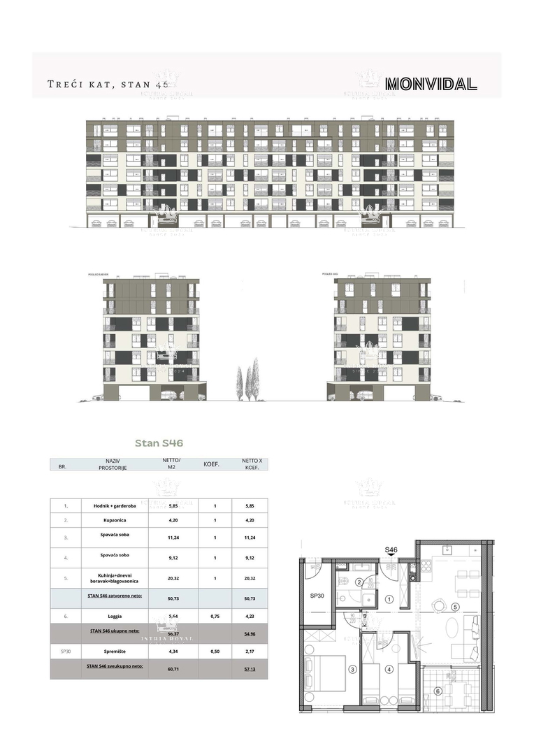 Istra, Pula, Monvidal, vendita di un moderno appartamento al 3° piano con posto auto e cantina, nuova costruzione, – "CHIAVE IN MANO".
