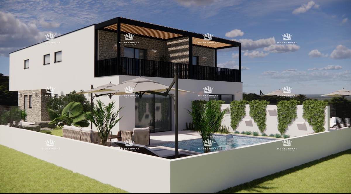 Umag, Valica, duplex di lusso con piscina 143 m2, 3 camere da letto + soggiorno con zona pranzo