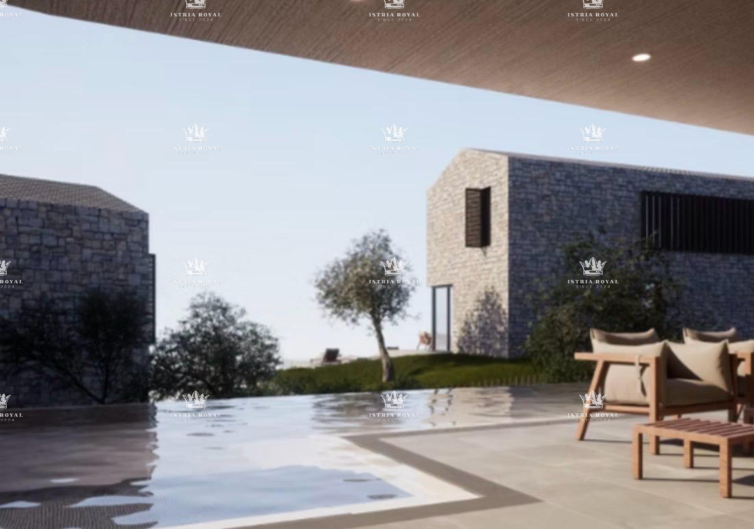 Istra, vicino a Oprtlja, Kalegarići, terreno edificabile di 3042 m2 per 4 ville, tutta l'infrastruttura nelle immediate vicinanze, posizione eccellente