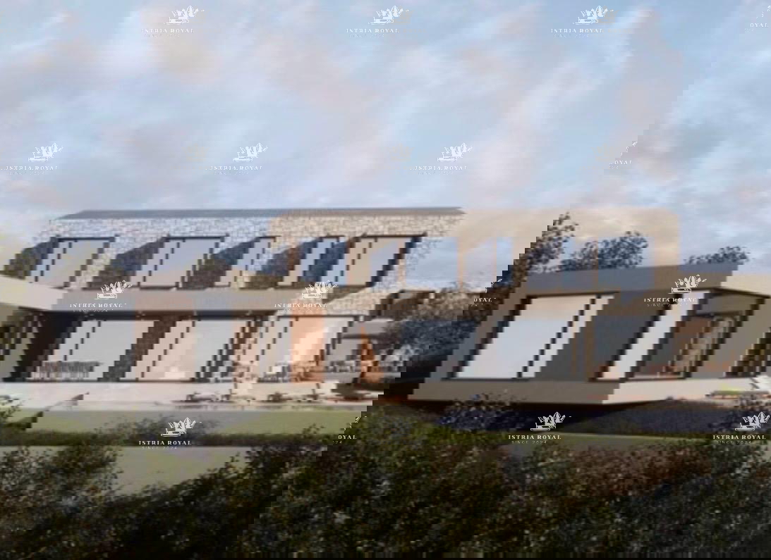 Istra, vicino a Oprtlja, Kalegarići, terreno edificabile di 3042 m2 per 4 ville, tutta l'infrastruttura nelle immediate vicinanze, posizione eccellente