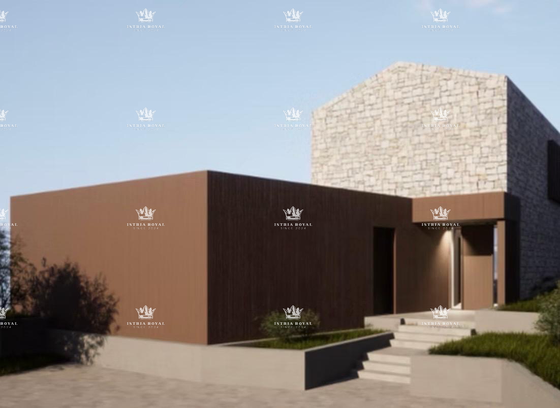 Istra, vicino a Oprtlja, Kalegarići, terreno edificabile di 3042 m2 per 4 ville, tutta l'infrastruttura nelle immediate vicinanze, posizione eccellente