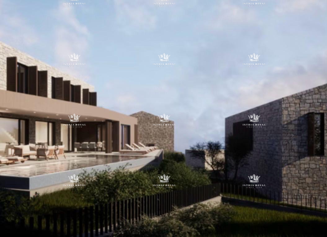 Istra, vicino a Oprtlja, Kalegarići, terreno edificabile di 3042 m2 per 4 ville, tutta l'infrastruttura nelle immediate vicinanze, posizione eccellente