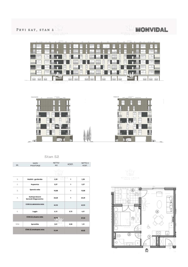 Istria, Pula, Monvidal, vendita di un moderno appartamento al primo piano con posto auto e cantina, nuova costruzione, – "CHIAVI IN MANO".