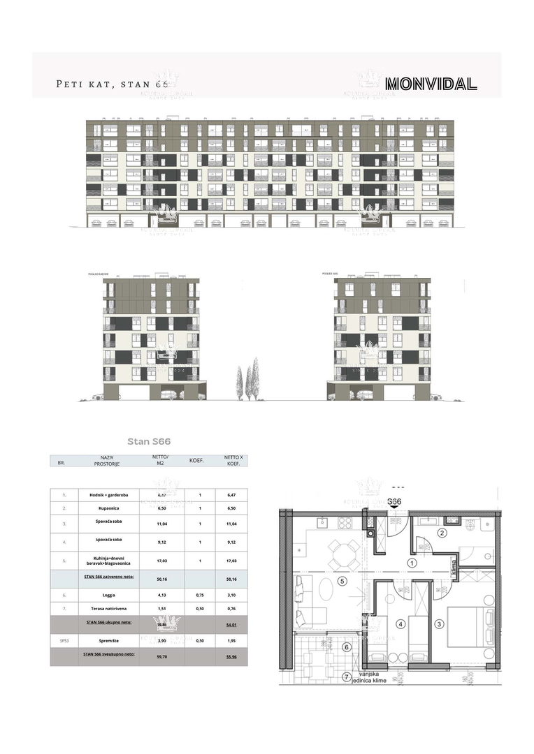 Istra, Pula, Monvidal, vendita di un moderno appartamento al 5° piano con posto auto e cantina, nuova costruzione – "CHIAVE IN MANO".