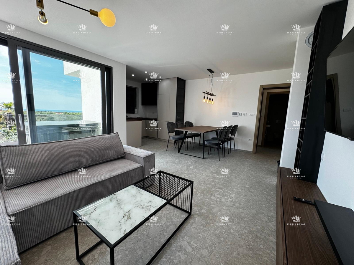 Istria, Parenzo, Nova Vas, appartamento 96m2, jacuzzi, vista mare, 3 camere da letto + soggiorno, lussuoso