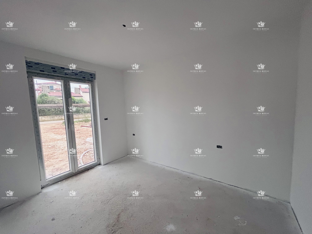 Umag, appartamento 72m2, 2 camere da letto + soggiorno con angolo cottura, parcheggio, vista mare, nuova costruzione