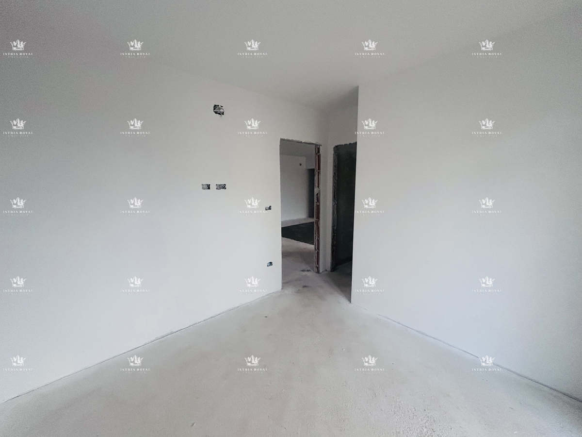 Umag, appartamento 72m2, 2 camere da letto + soggiorno con angolo cottura, parcheggio, vista mare, nuova costruzione