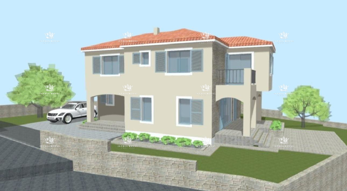 VENDITA ESCLUSIVA!!! Istria, Vrsar, Flengi, vendita di una casa prefabbricata con vista mare, costruzione iniziata, casa familiare, investimento.