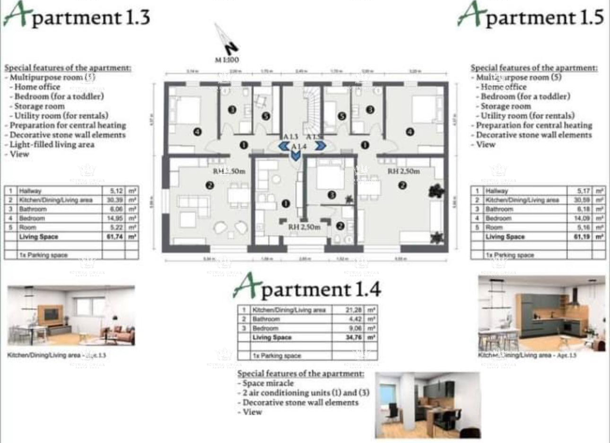 Istra, Buje, Bibali, appartamento 76m2, 2SS+DB, piscina.