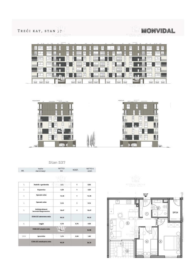 Istria, Pula, Monvidal, vendita di un appartamento moderno al 3° piano con posto auto e cantina, nuova costruzione, – "CHIAVE IN MANO".
