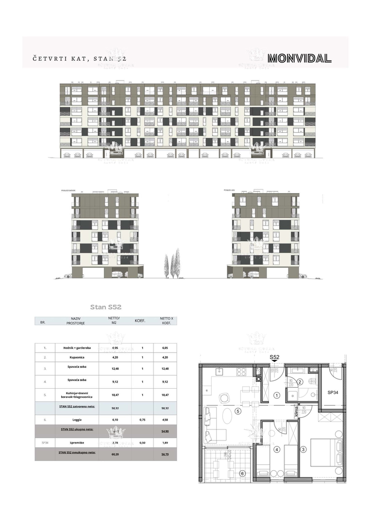 Istria, Pula, Monvidal, vendita di un moderno appartamento al 4° piano con posto auto e cantina, nuova costruzione, – "CHIAVE IN MANO".