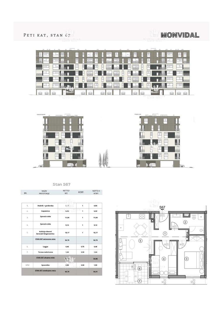 Istria, Pula, Monvidal, vendita di un moderno appartamento al 5° piano con posto auto e cantina, nuova costruzione - "CHIAVE IN MANO".