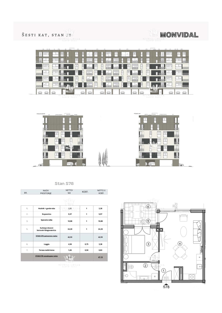Moderna Proprietà a Pola – Appartamento al 6° Piano con Posto Auto e Cantina, "CHIAVI IN MANO"