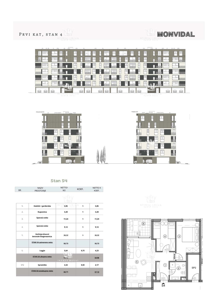 Istria, Pula, Monvidal, vendita di un appartamento moderno al primo piano con posto auto e cantina, nuova costruzione, – "CHIAVE IN MANO".