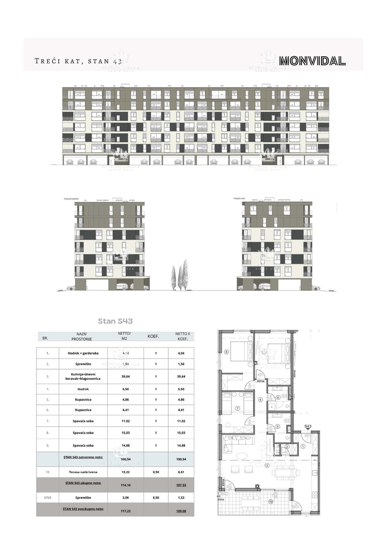 Istria, Pula, Monvidal, 3S+DB, vendita di un moderno appartamento al 3° piano con posto auto e cantina, nuova costruzione, – "CHIAVE IN MANO".
