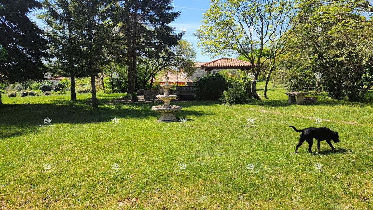 Villa unica isolata con 13.402 m² di terreno vicino a Labin – Due case, enoteca e vista sulla natura.