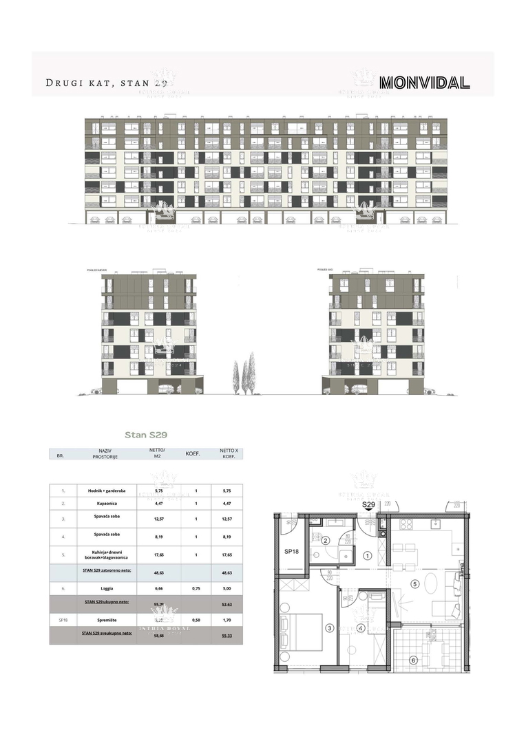 Istra, Pula, Monvidal, vendita di un moderno appartamento al 2° piano con posto auto e cantina, nuova costruzione, – "CHIAVE IN MANO".