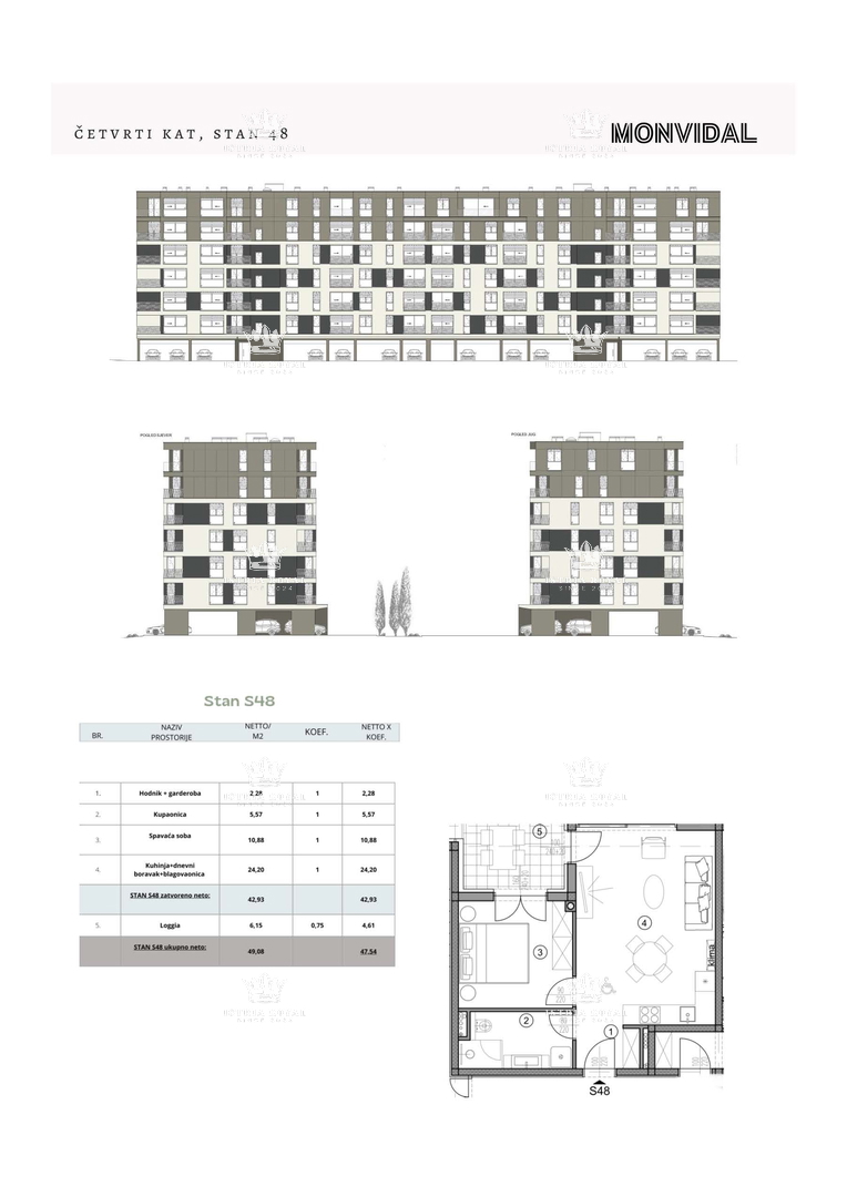 Istria, Pula, Monvidal, vendita di un appartamento moderno al 4° piano con posto auto e cantina, nuova costruzione, – "CHIAVE IN MANO".