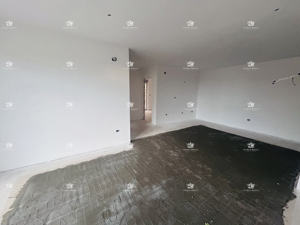 Umag, appartamento 72m2, 2 camere da letto + soggiorno con angolo cottura, parcheggio, vista mare, nuova costruzione, 1° piano