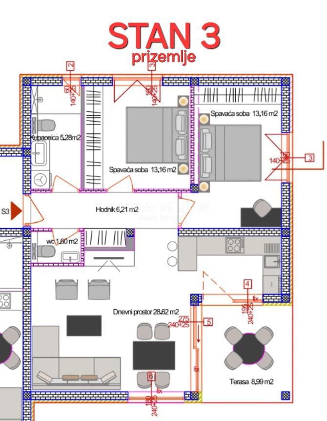 Appartamento bilocale al piano terra, a 3 km da Poreč