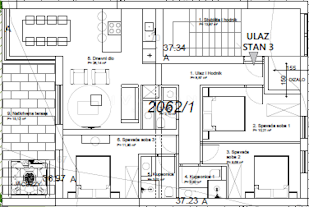 New apartment in a building with an elevator, sea view