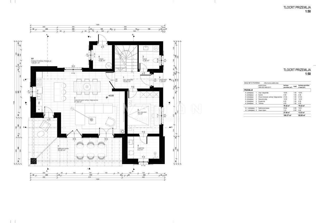 Villa con quattro camere da letto, piscina e vista mare