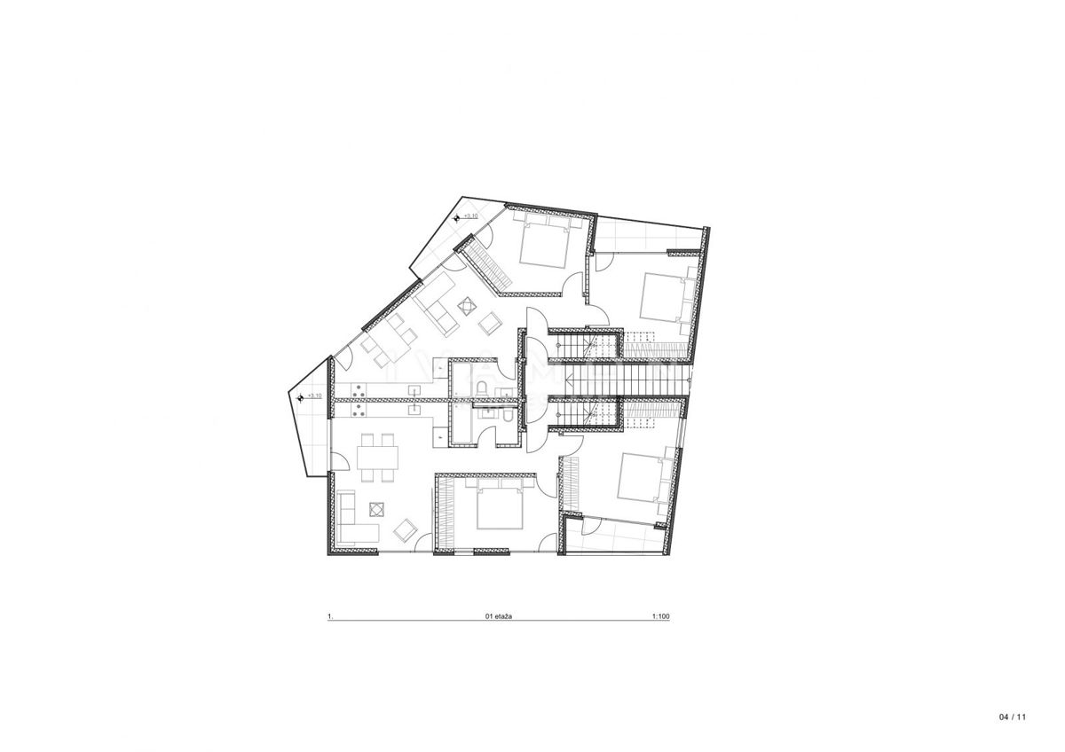 Appartamento con due camere da letto e terrazza sul tetto, a 4 km da Poreč