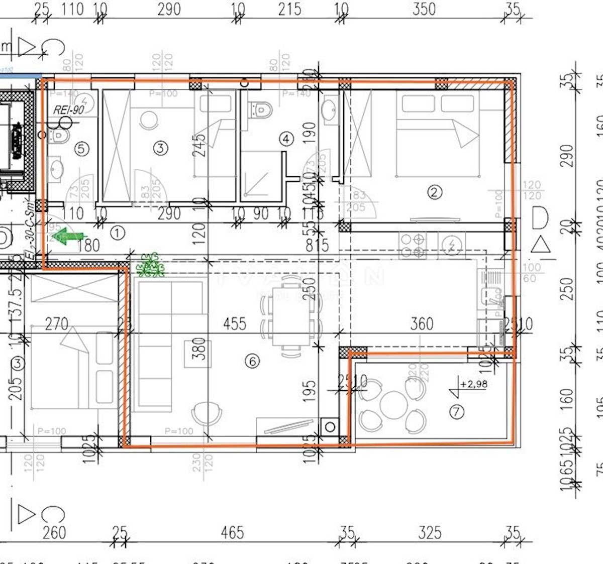 Two-room apartment in a new building with an elevator