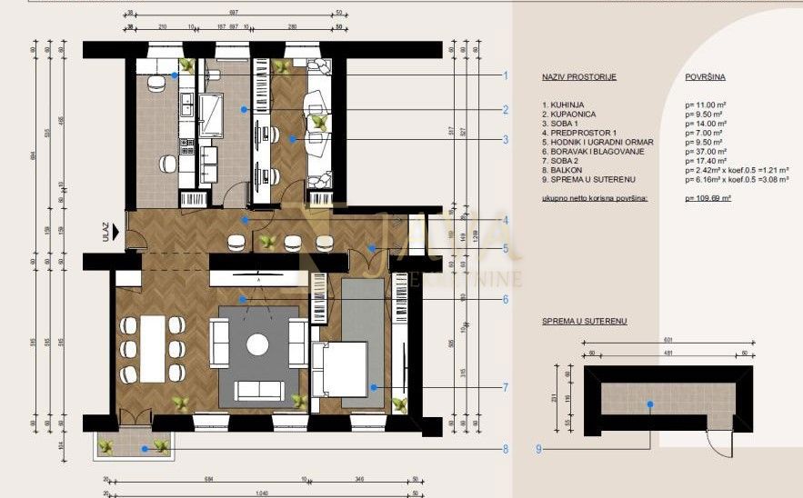 Appartamento Brajda, Rijeka, 110,19m2