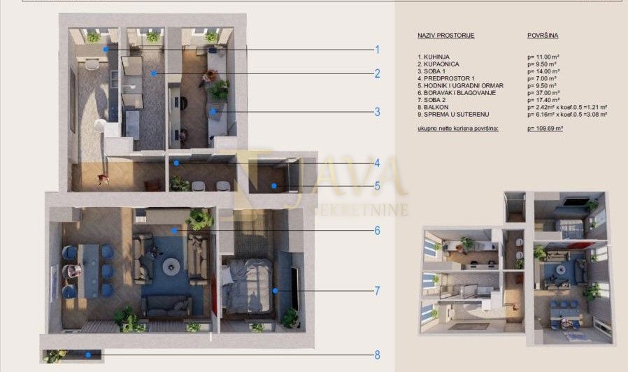 Appartamento Brajda, Rijeka, 110,19m2