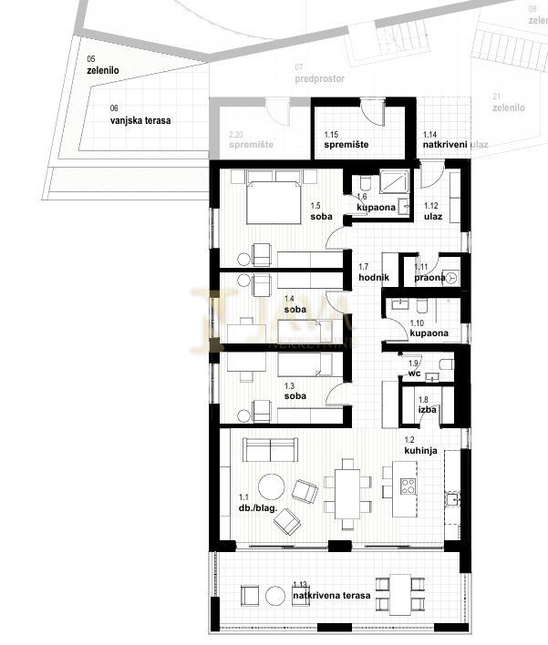 Appartamento Glavani, Kostrena, 141,72m2