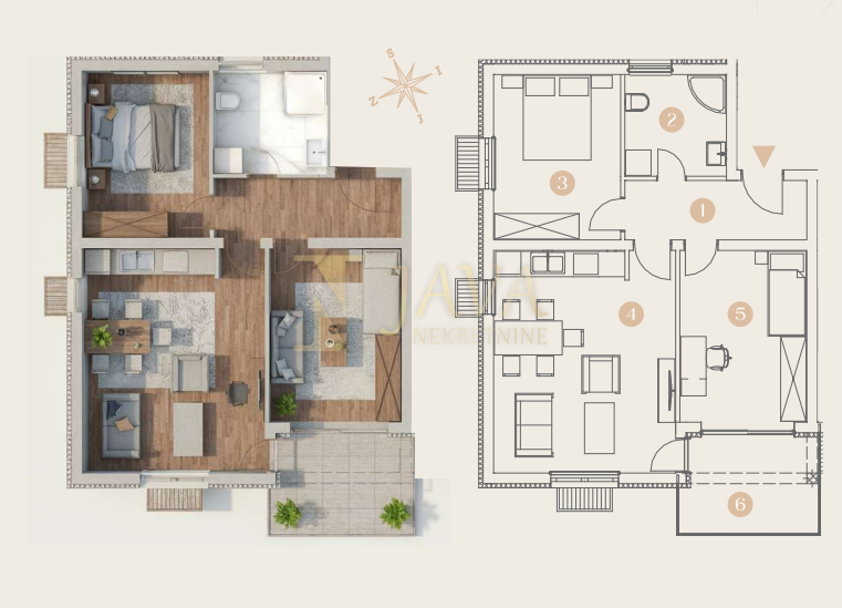 Appartamento Saršoni, Viškovo, 65,63m2