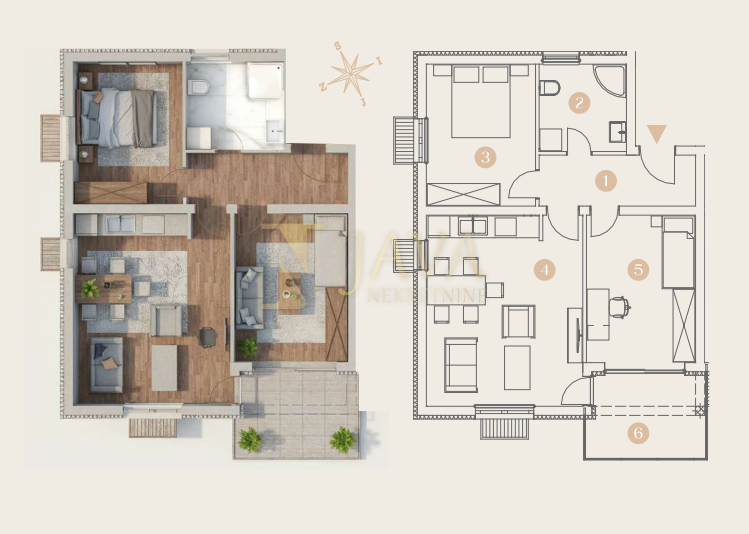 Appartamento Saršoni, Viškovo, 65,63m2