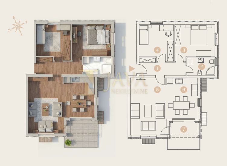 Appartamento Saršoni, Viškovo, 77,75m2