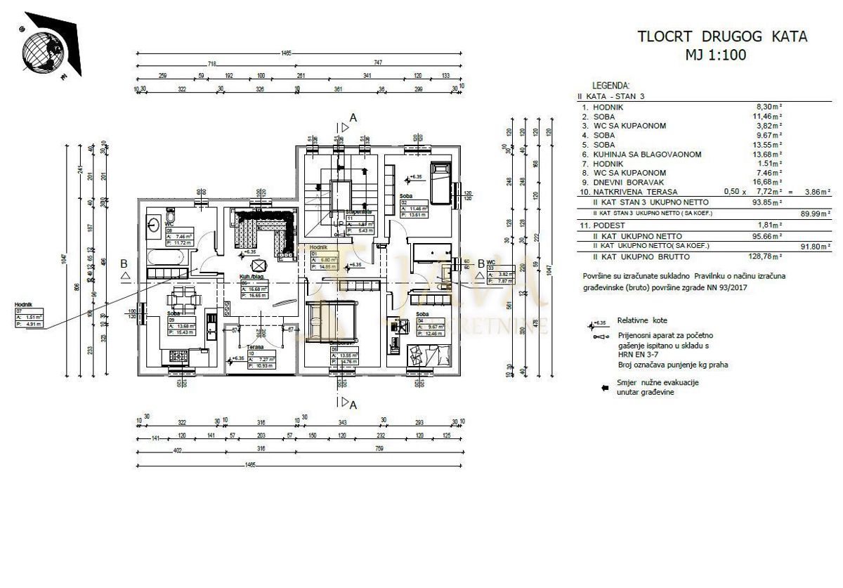 Appartamento Žegoti, Kastav, 106,48m2