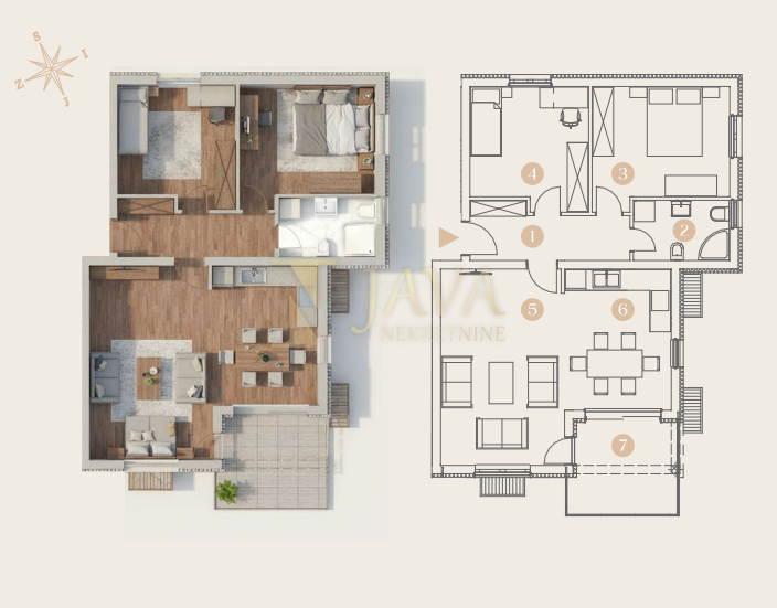 Appartamento Saršoni, Viškovo, 77,75m2
