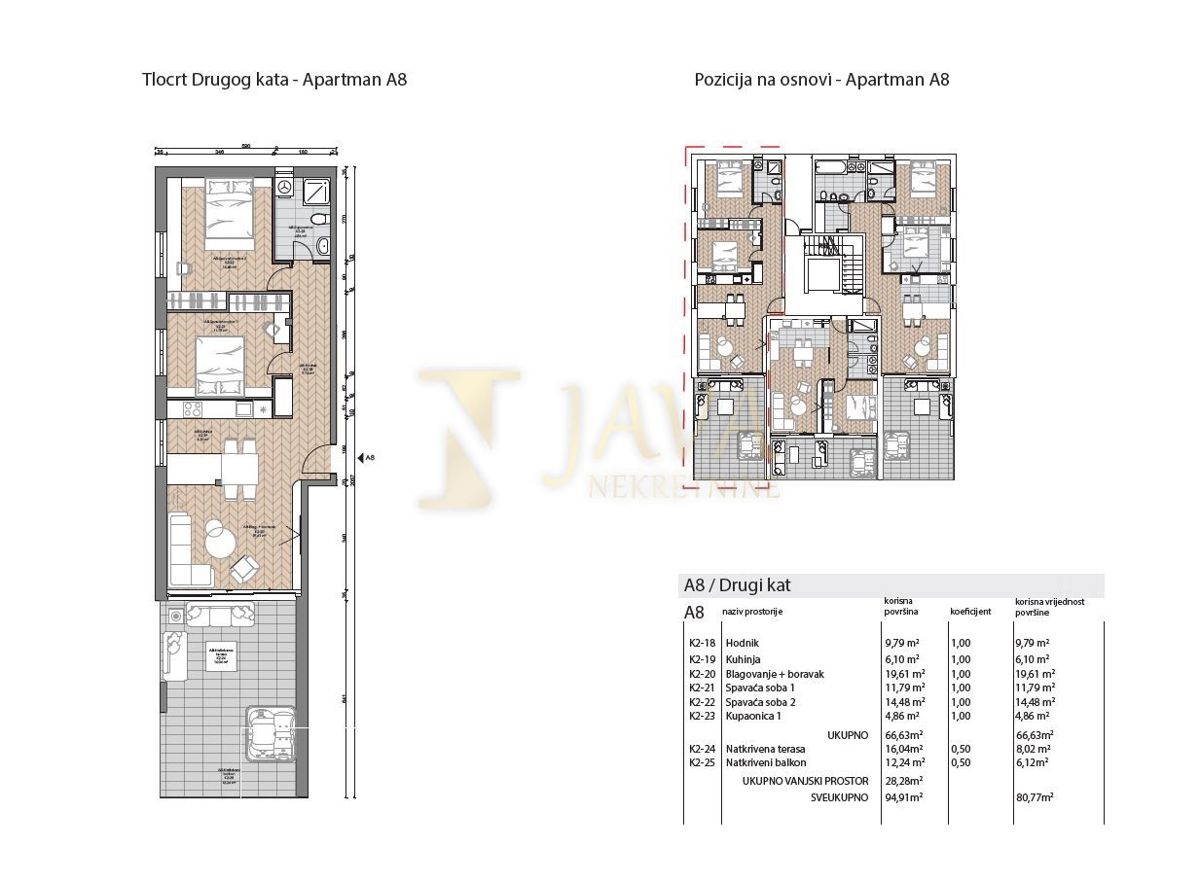 Appartamento Punta Kolova, Opatija, 106,93m2