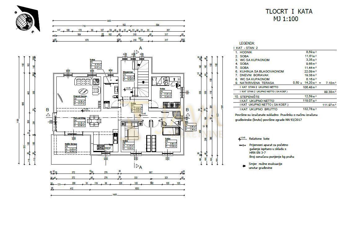 Appartamento Žegoti, Kastav, 106,48m2