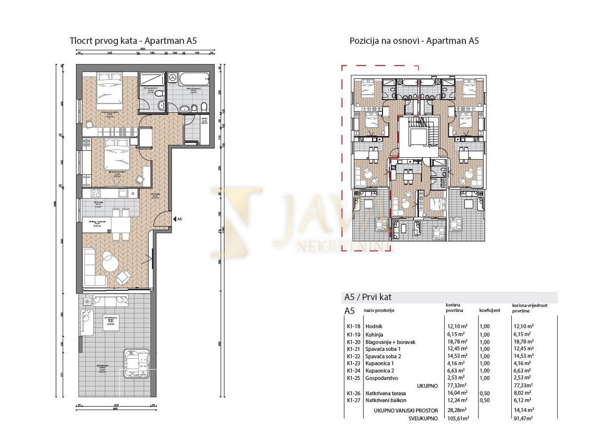 Appartamento Punta Kolova, Opatija, 106,93m2